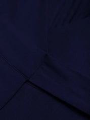 Purplish Blue Bow Lyocell Linen Wrap V Neck Sleeveless A-Line Maxi Dress