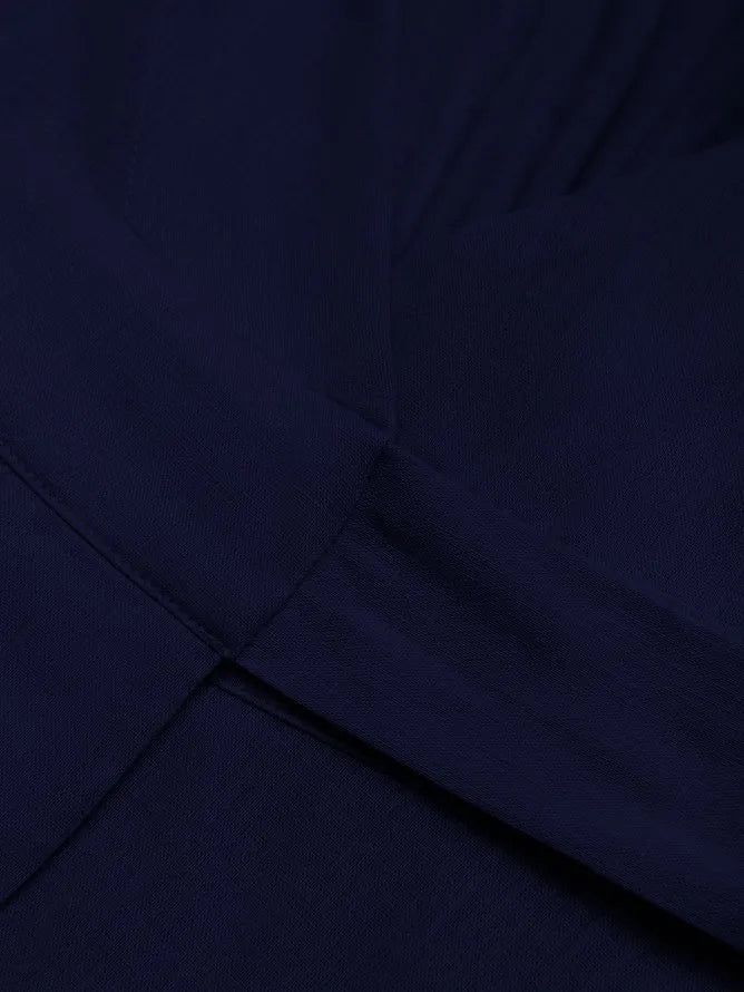 Purplish Blue Bow Lyocell Linen Wrap V Neck Sleeveless A-Line Maxi Dress