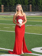 Gorgeous Sparkly Strapless Long Mermaid Prom Dress with Slit