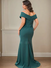 Sheath/Column V-Neck Illusion Floor-Length Lace Chiffon Mother of the Bride Dress With Pleated Sequins