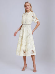 Freeman White Cut Out Midi Dress