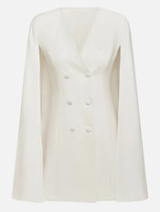 White Buckle Blazer V Neck Sleeveless A-Line Mini Homecoming Dress