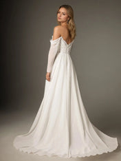 A-Line Sweetheart Lace Chiffon Wedding Dress