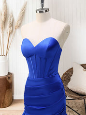 Green Mermaid Strapless Corset Tiered Long Prom Dress