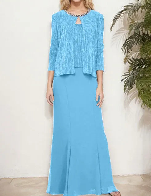 Robe deux pièces métallisée avec veste