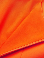 Orange Pleated Classic Square Neck Sleeveless A-Line Midi Dress