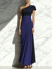 Sheath One Shoulder Ruched Maxi Formal Dress