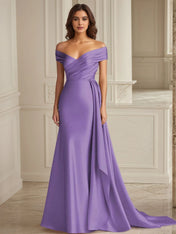 Trumpet/Mermaid Off The Shoulder Ruched Long Formal Dress
