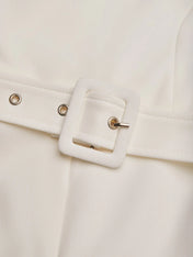 Women White Off The Shoulder Half Sleeve Dressy Jumpsuit