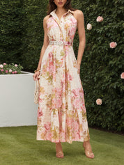 Multi Floral Print Broderie Maxi Dress
