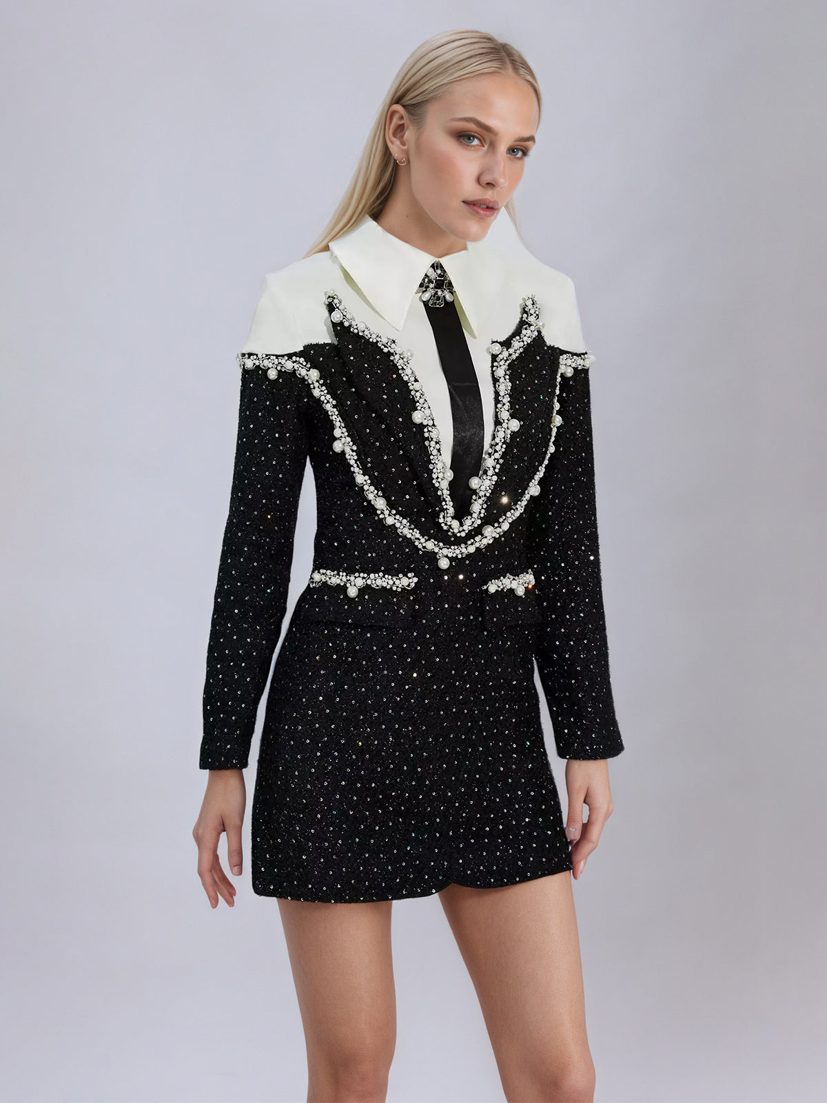 Katelyn Black Diamond Mini Dress