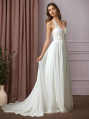 White A-Line Lace Wedding Dress