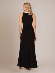Black Deep V-Neck Ankle Length Chiffon Mother of The Bride Dresses With High Slit