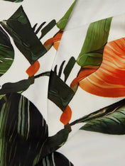 Orange Floral Classic V Neck Sleeveless A-Line Maxi Dress