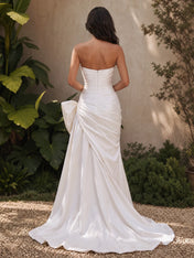 Strapless Sweetheart Mermaid Gown with Statement Bow Detail Wedding Dress