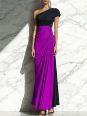 Sheath One Shoulder Ruched Maxi Formal Dress