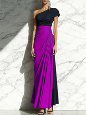 Sheath One Shoulder Ruched Maxi Formal Dress
