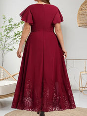 A-line Scoop Ankle-Length Lace Chiffon Mother of the Bride Dress With Sequins