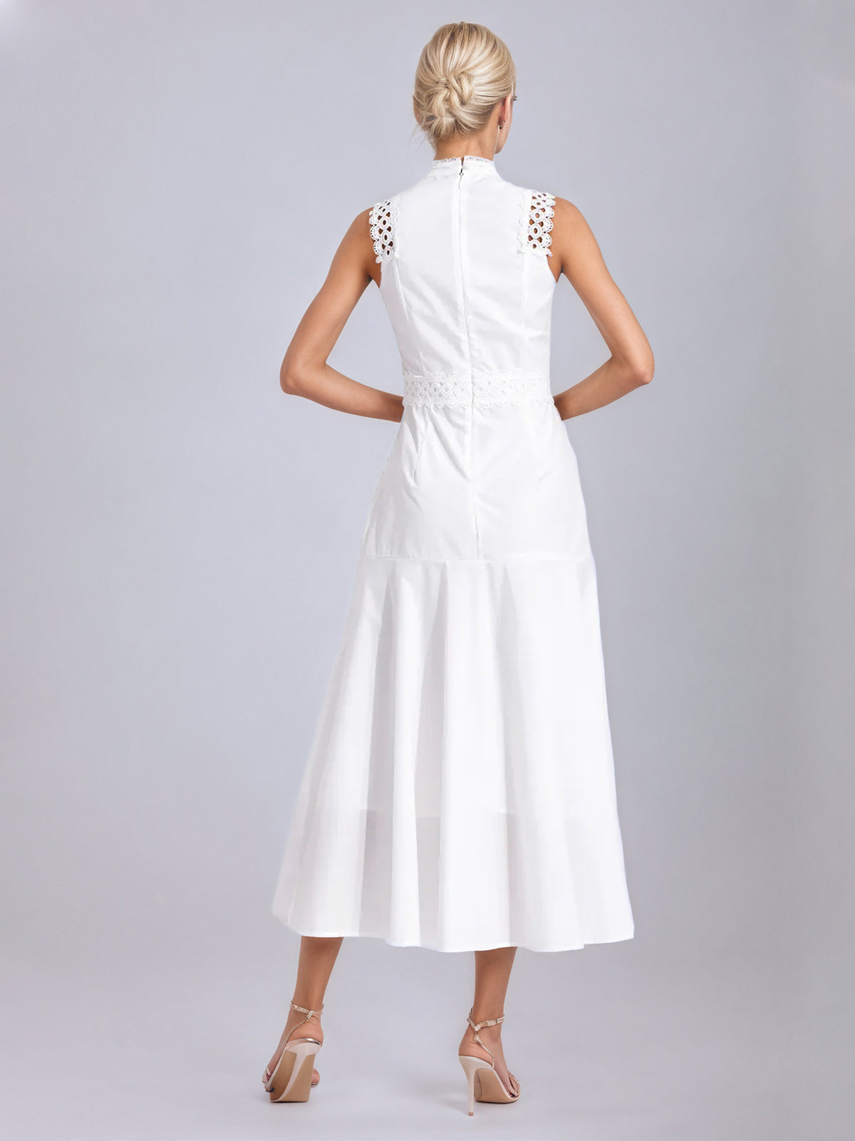 Susanna White Sleeveless Lace Dress