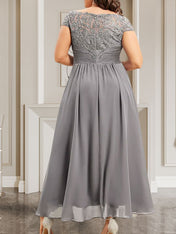 A-line Scoop Floor-Length Lace Chiffon Mother of the Bride Dress With Sequins