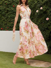 Multi Floral Print Broderie Maxi Dress