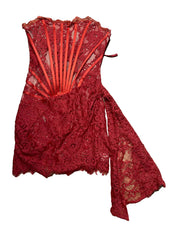 Red Lace Off Shoulder Mini Dress