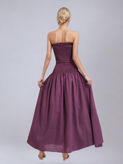 Norma Purple Ruched Off Shoulder Dress