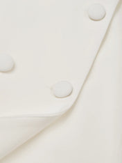 White Buckle Blazer V Neck Sleeveless A-Line Mini Homecoming Dress