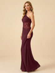 One-Shoulder Lace Waist Mermaid/Trumpet Formal Mother of the Bride Dress