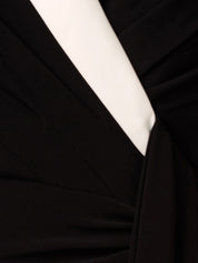 Black Deep V-Neck Ankle Length Chiffon Mother of The Bride Dresses With High Slit