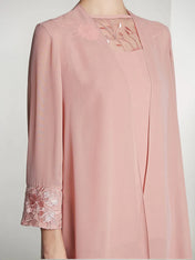 Chiffon Long Sleeves Mother Of The Bride Pantsuits With Jacket