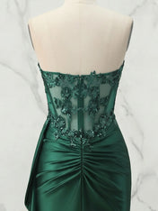 Strapless Sweetheart Lace Corset Satin Mini Dress Homecoming Dresses