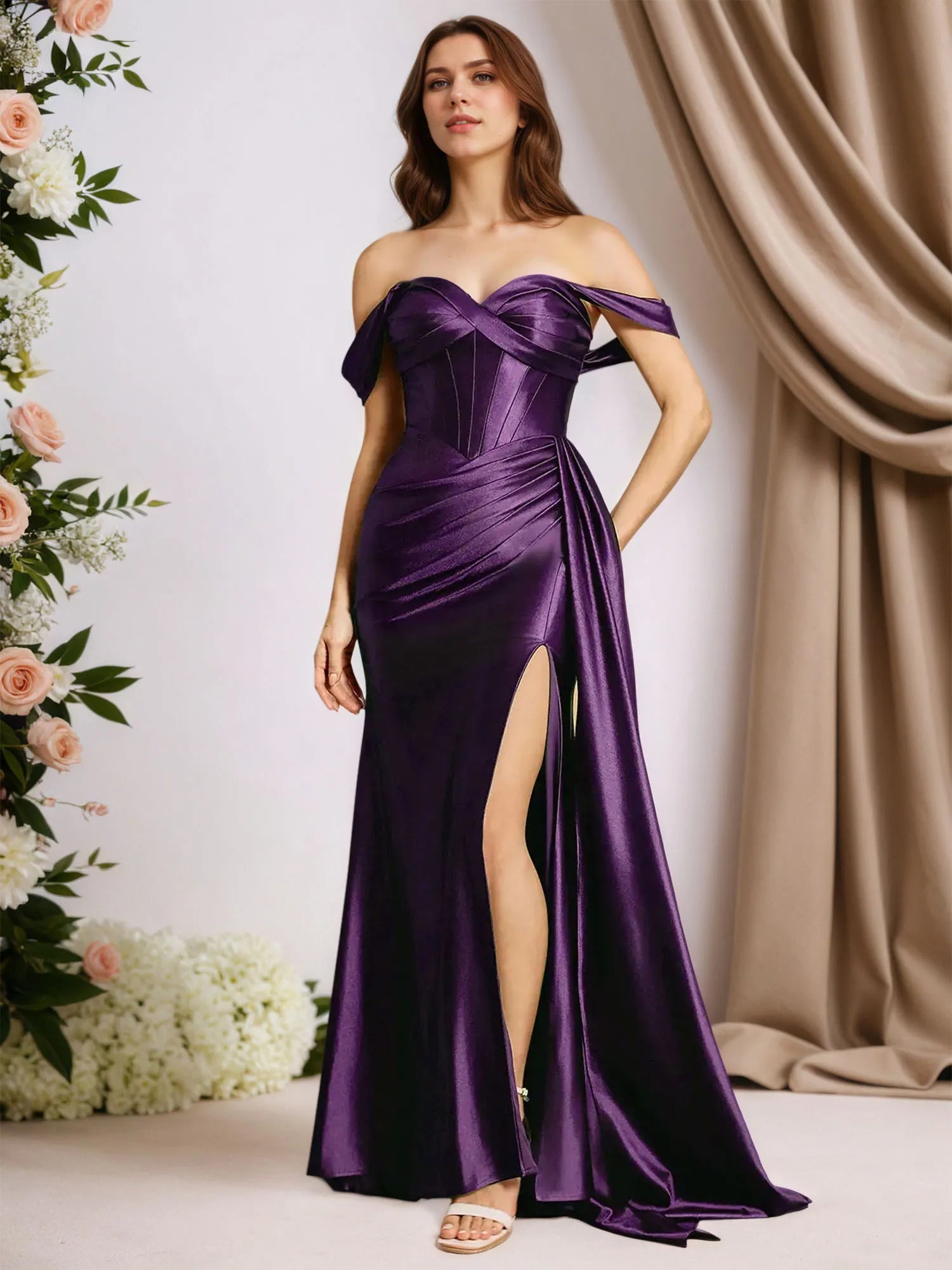 Trumpet/Mermaid Off The Shoulder Sleeveless Floor Length Dress