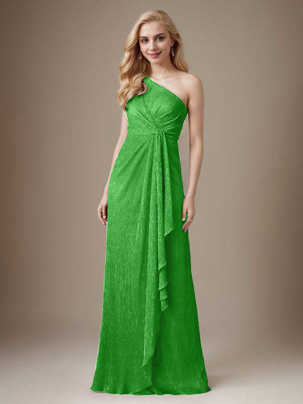 Robe fourreau Ruby asymétrique en maille métallisée pour mère de la mariée