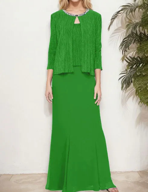 Robe deux pièces métallisée avec veste