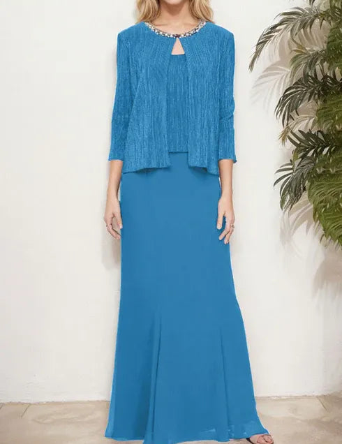 Robe deux pièces métallisée avec veste