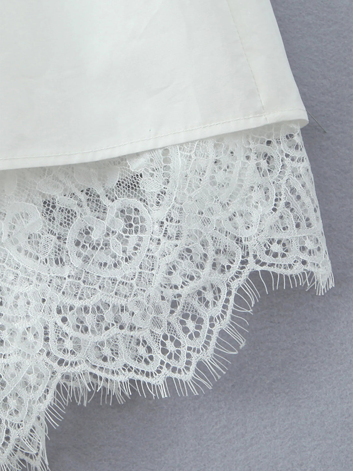 White Lace Trim Spaghetti Strap Midi Dress