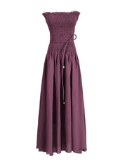 Norma Purple Ruched Off Shoulder Dress
