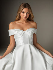 White A-Line Sweetheart Neckline Wedding Dress