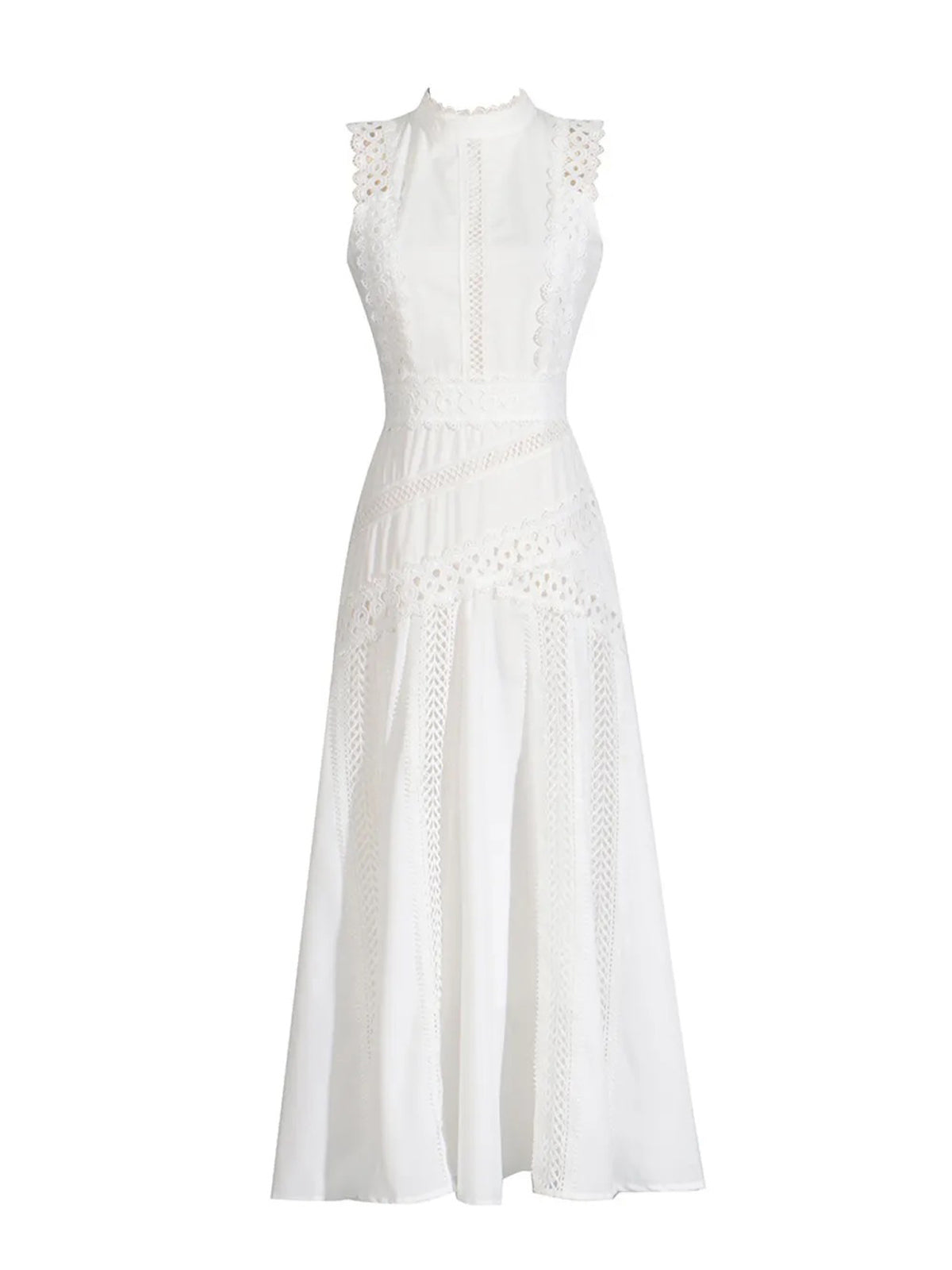 Susanna White Sleeveless Lace Dress