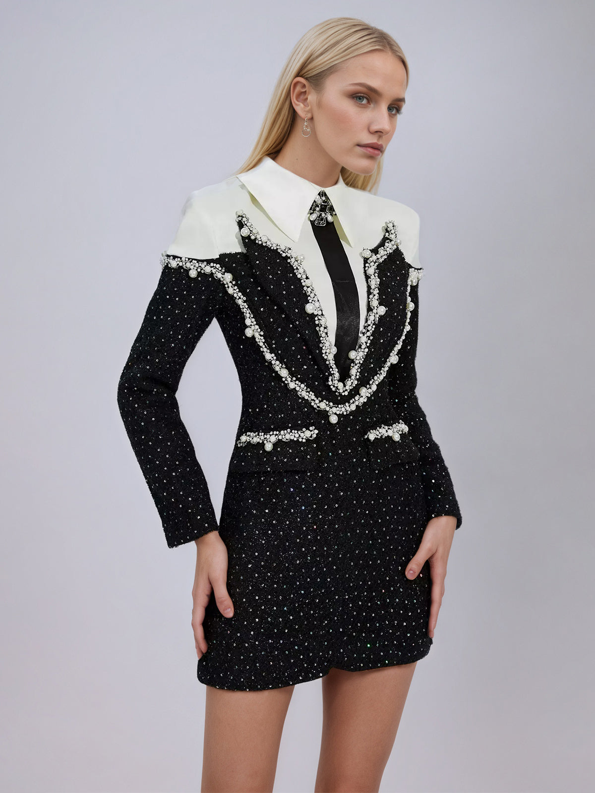Katelyn Black Diamond Mini Dress