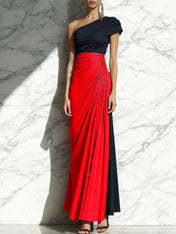 Sheath One Shoulder Ruched Maxi Formal Dress