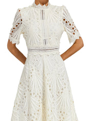 Freeman White Cut Out Midi Dress