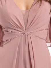 A-Line V-Neck Floor-Length Chiffon Bridesmaid Dress