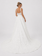 Elegant Square Neckline 3D Floral Applique Mermaid Wedding Dress with Detachable Overskirt and Chapel Train