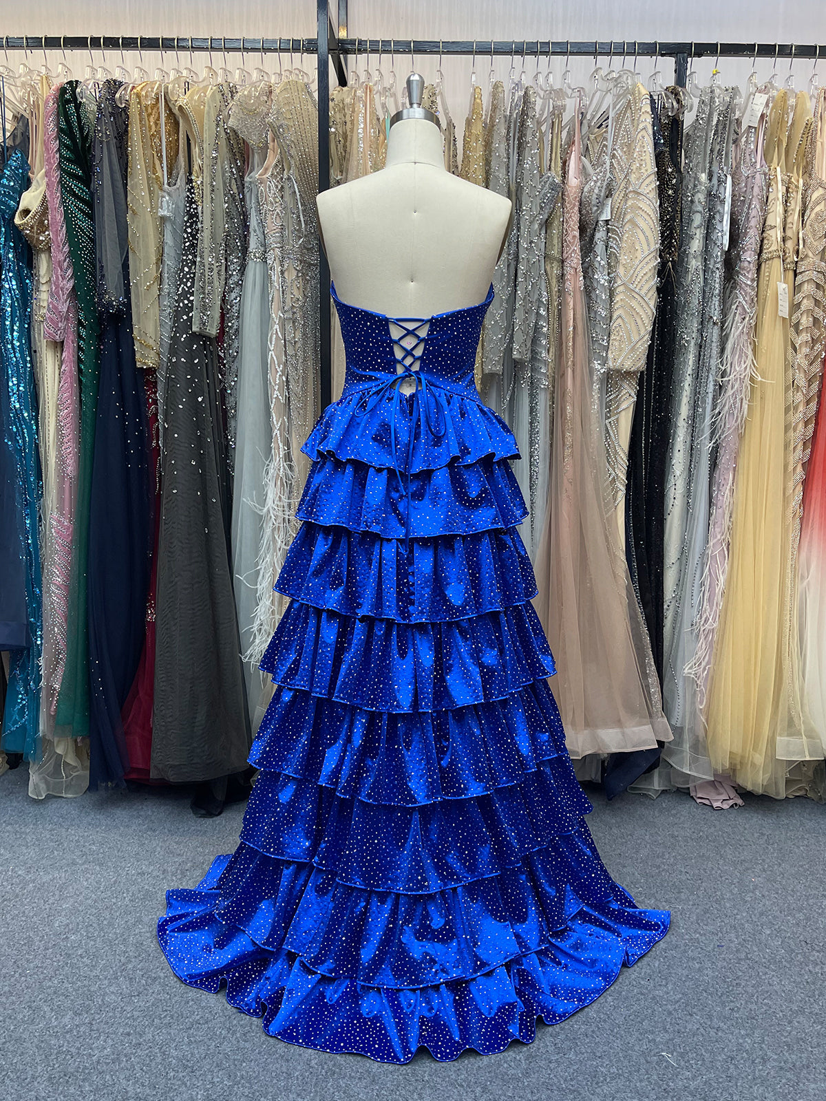 A Line Strapless Sweetheart Long Prom Dress with Keyhole