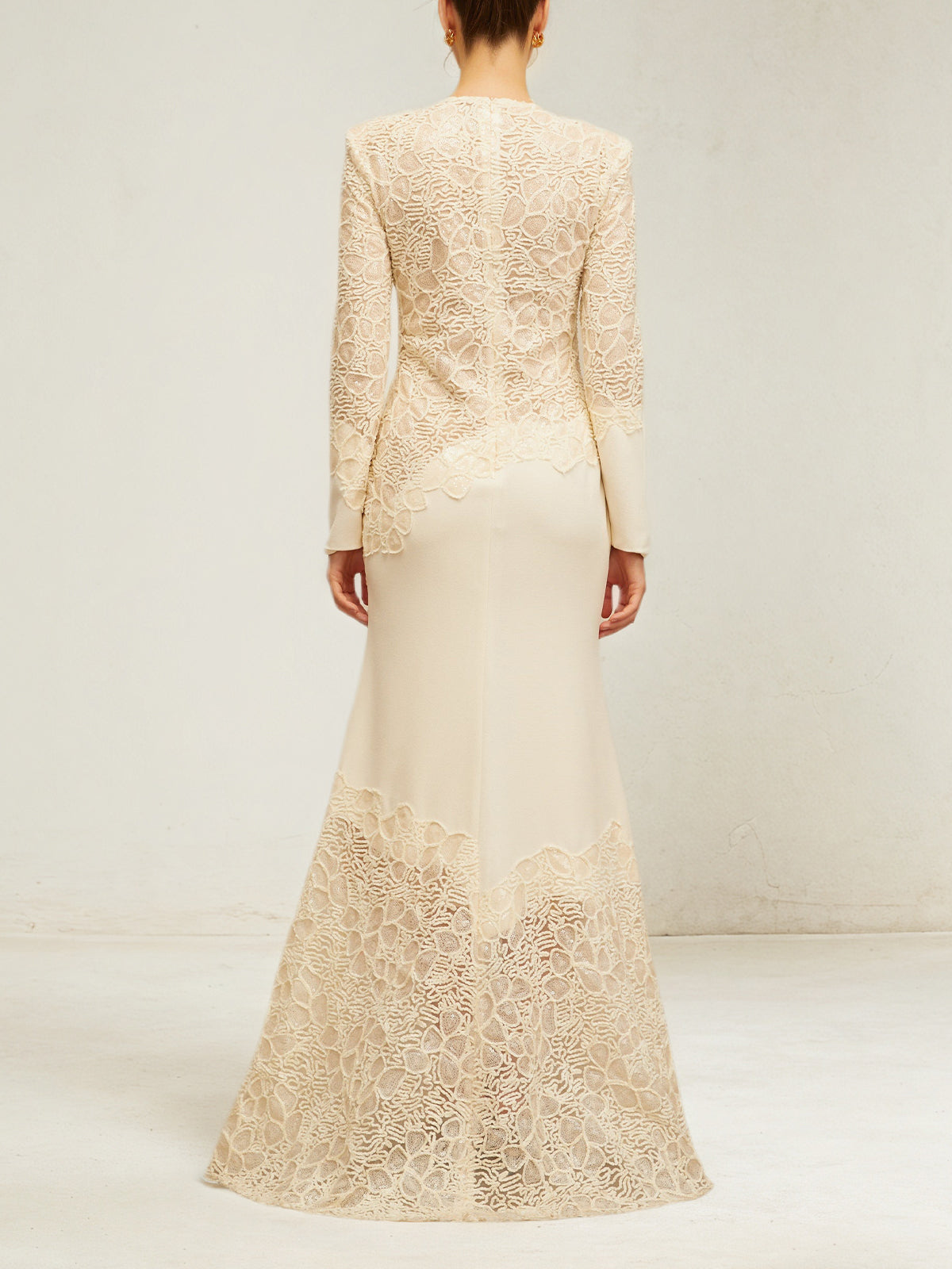 Ruskin Beige Embroidered Maxi Dress