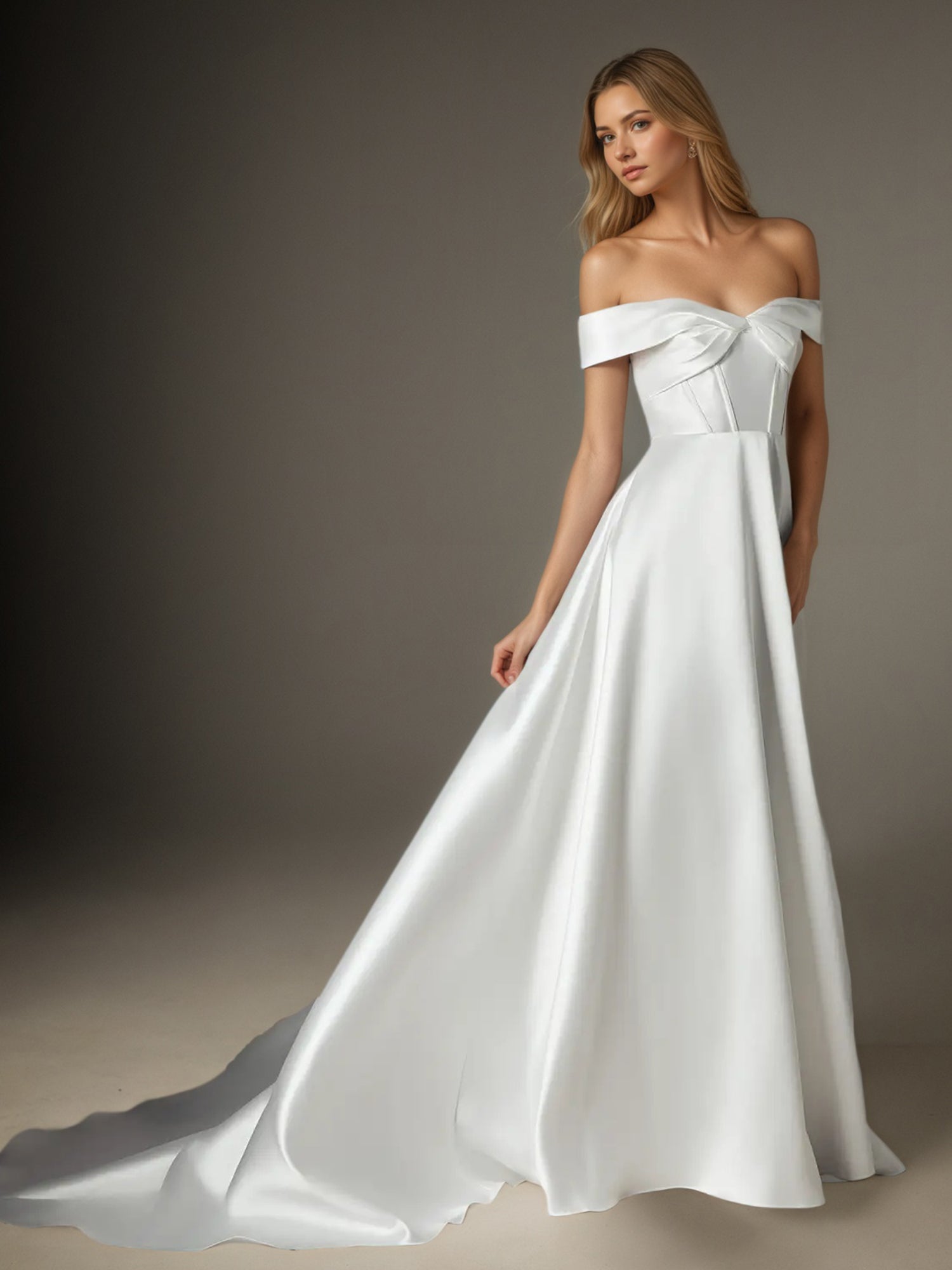 White A-Line Sweetheart Neckline Wedding Dress