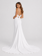 Elegant Sweetheart Satin Mermaid Wedding Dress with Spaghetti Straps and Chapel Train