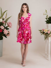 A-Line 3D Floral Short Purple Homecoming Mini Dress